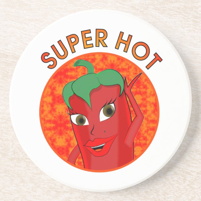 Porta-copos De Arenito Super Hot Pepper Diva (Frente)