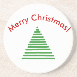 Porta-copos De Arenito Suporte de copo - Árvore Estilizada com Texto Curv