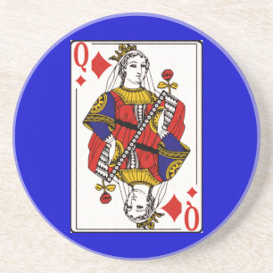 Porta-copos De Arenito Suporte de Copo para Jogador de Poker Rainha