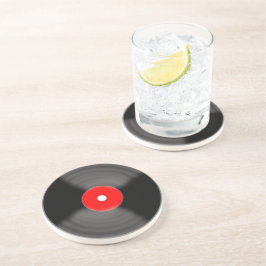 Porta-copos De Arenito Suporte para Bebidas em Vinil Vermelho Vintage Roc