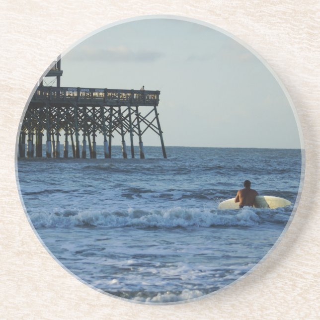 Porta-copos De Arenito Surfe no vamos Go (Frente)