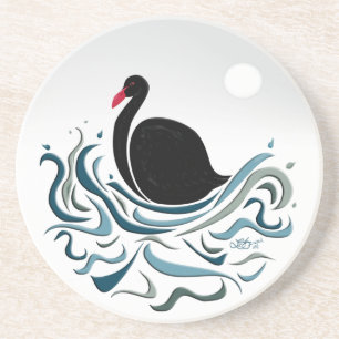 Porta-copos De Arenito Swan Negro