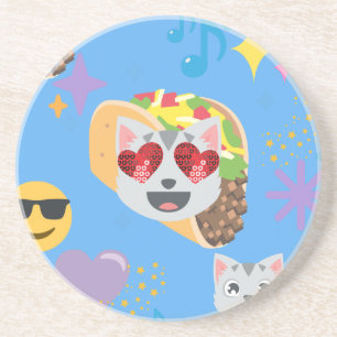 Porta-copos De Arenito taco cat emoji