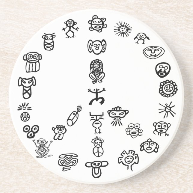 Porta-copos De Arenito Taino Peace (Frente)
