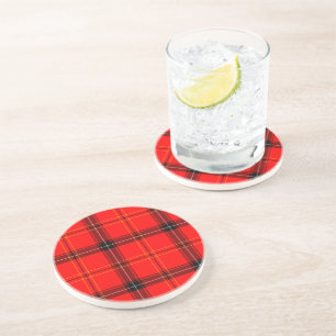 Porta-copos De Arenito Tartan vermelho escocês