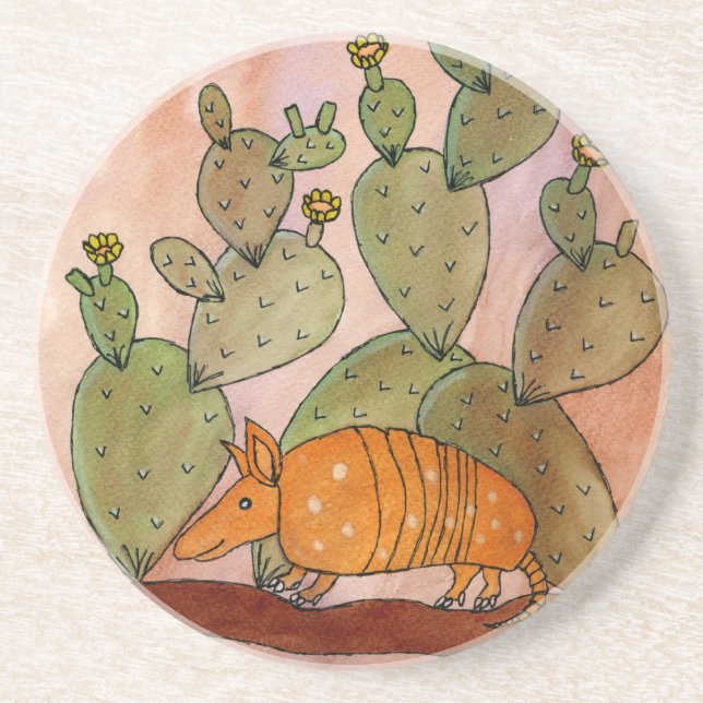 Porta-copos De Arenito Tatu de Texas (Frente)