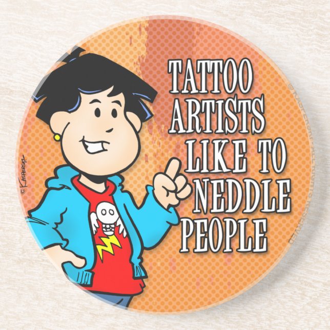 Porta-copos De Arenito Tatuador (Frente)
