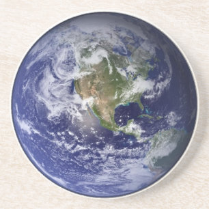 Porta-copos De Arenito Terra do espaço - hemisfério ocidental