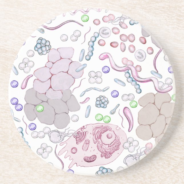 Porta-copos De Arenito Teste padrão da microbiologia (Frente)