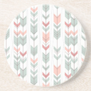 Porta-copos De Arenito Teste padrão geométrico no estilo retro