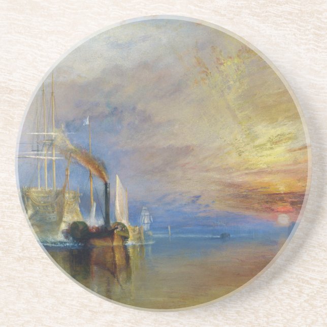 Porta-copos De Arenito The Fighting Temeraire, por J. M. W. Turner (Frente)