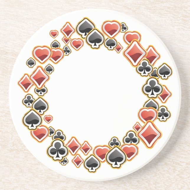 Porta-copos De Arenito Tocando Cartões (Frente)