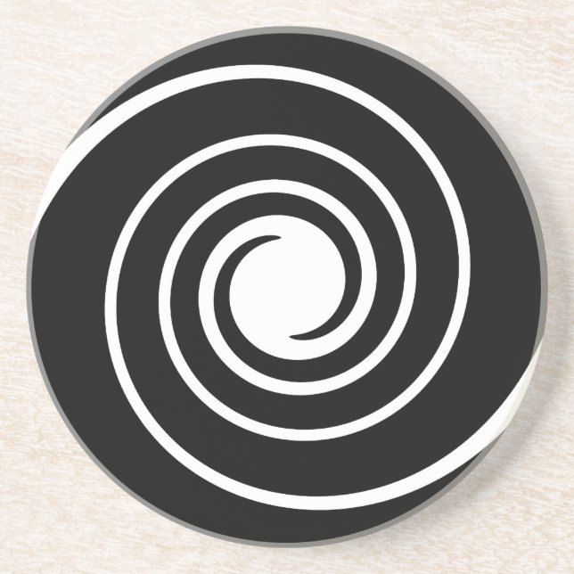 Porta-copos De Arenito Torção preto e branco (Frente)
