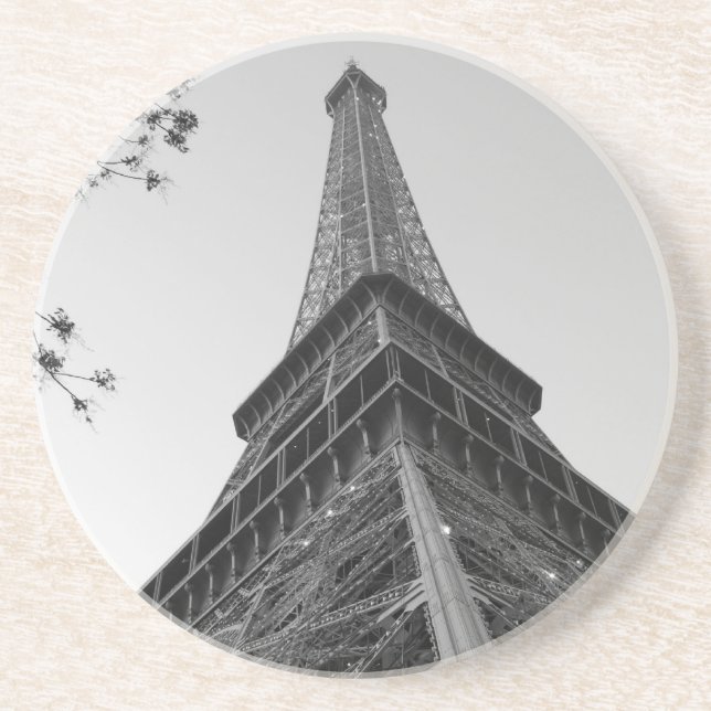 Porta-copos De Arenito Torre Eiffel b/w (Frente)
