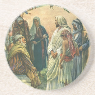 Porta-copos De Arenito Trabalhando no Sabá, Religião Vintage