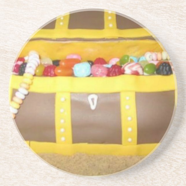 Porta-copos De Arenito Treasure chest cake (Frente)