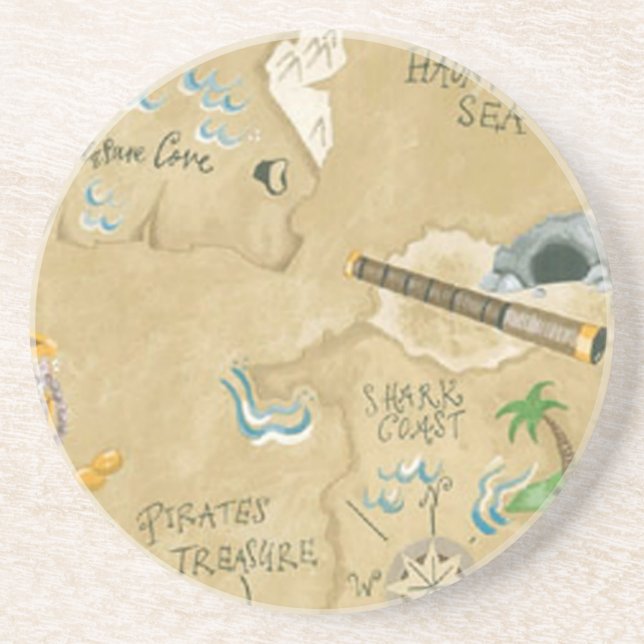 Porta-copos De Arenito Treasure Map Coaster (Frente)