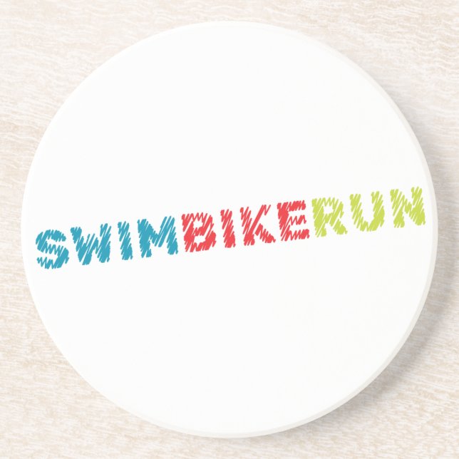 Porta-copos De Arenito Triathlon design (Frente)
