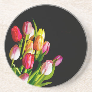 Porta-copos De Arenito Tulip Painting - Arte Flor Original