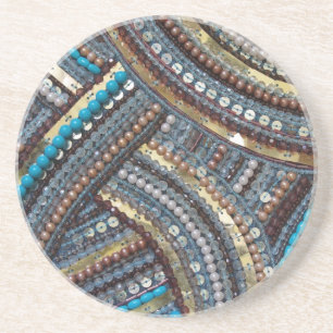 Porta-copos De Arenito Turquesa elegante sequenciada
