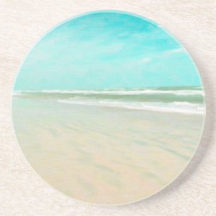 Porta-copos De Arenito Turquoise Sky Beach Seascape