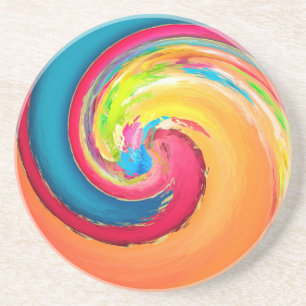 Porta-copos De Arenito Twirl da cor