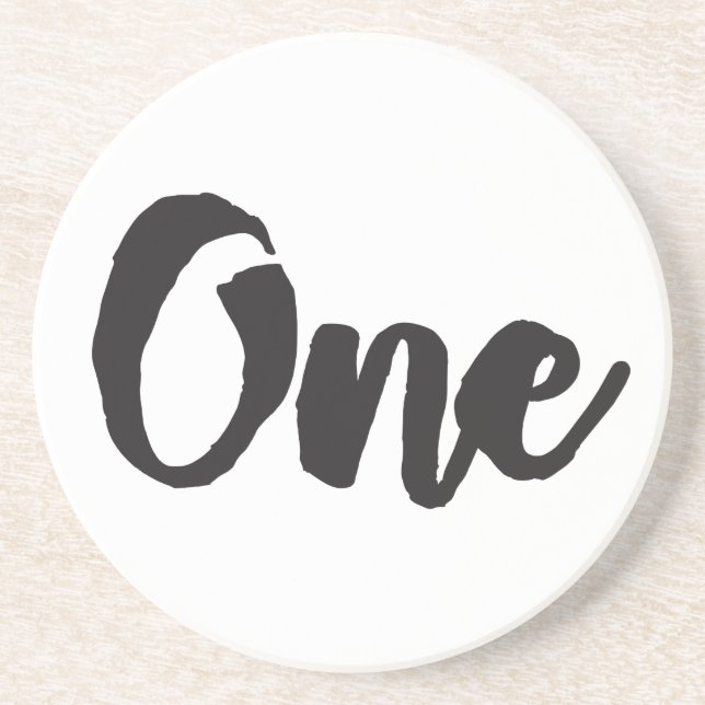 Porta-copos De Arenito Um primeiro aniversario Primeiro Aniversário Meu 1 (Frente)