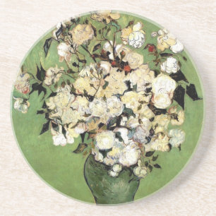 Porta-copos De Arenito Um vaso de Rosas de Vincent Van Gogh