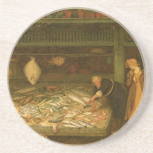 Porta-copos De Arenito Uma loja de peixeiro por Frederick Walker
