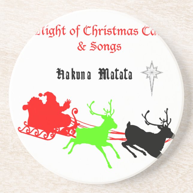 Porta-copos De Arenito Uma noite de canções de Natal e canções Hakunamata (Frente)