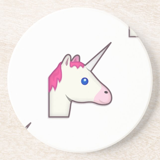 Porta-copos De Arenito unicorn emoji (Frente)