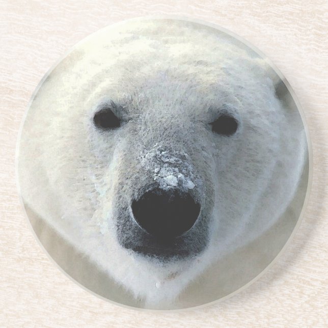 Porta-copos De Arenito Urso Polar (Frente)