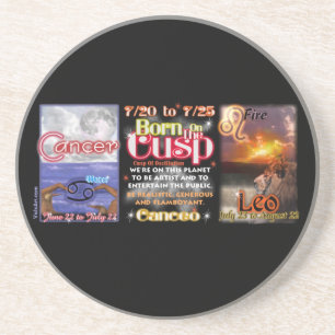 Porta-copos De Arenito Valxart zodiac Cusp do Cancer Leo