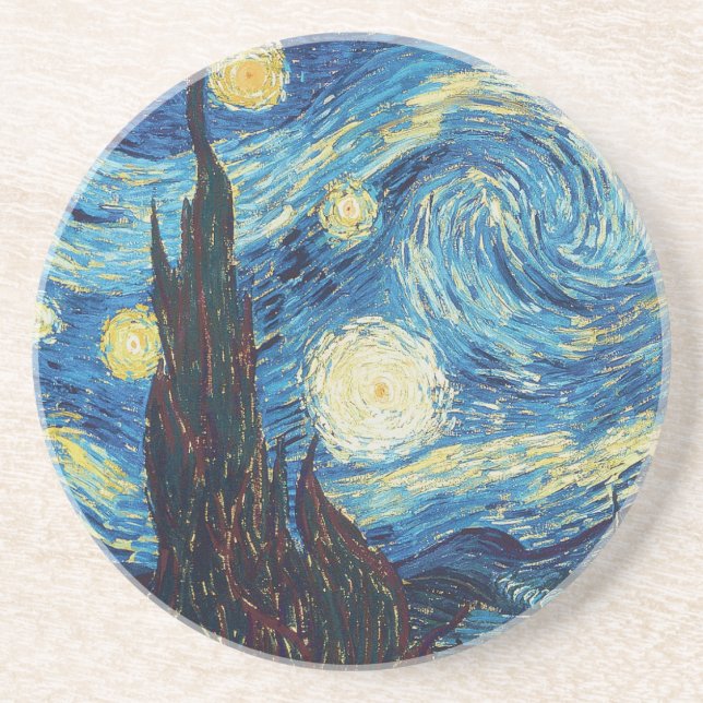 Porta-copos De Arenito Van Gogh Starry Night Classism Arte (Frente)
