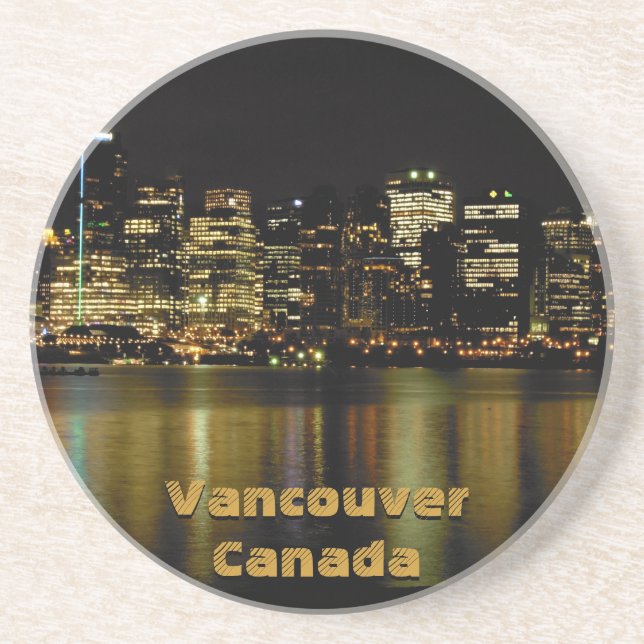 Porta-copos De Arenito Vancouver Souvenir Coasters Vancouver Cityscape (Frente)