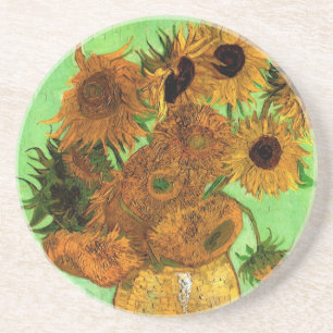 Porta-copos De Arenito Vaso com Doze Girassóis por Vincent van Gogh