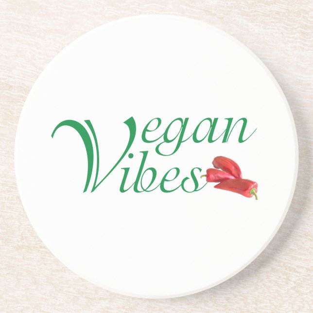 Porta-copos De Arenito Vegan vibes (Frente)