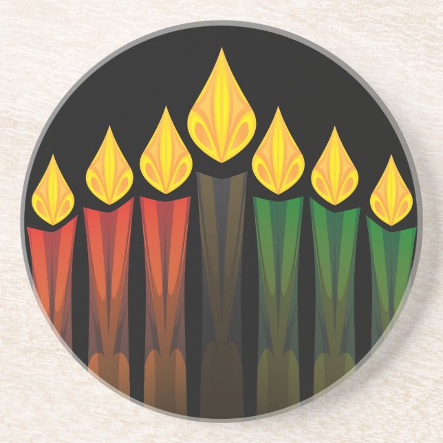 Porta-copos De Arenito velas kwanzaa (Frente)