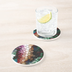 Porta-copos De Arenito Vento Escuro Cubo Centrado