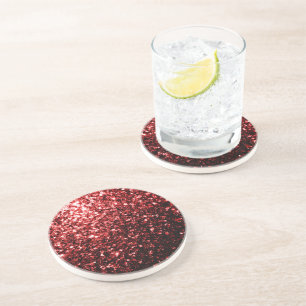 Porta-copos De Arenito Vermelho Escuro brilho Glitter glamour