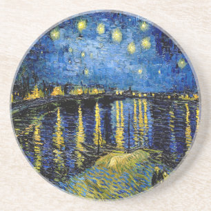 Porta-copos De Arenito Vincent Van Gogh Starry Night Over The Rhone 1888
