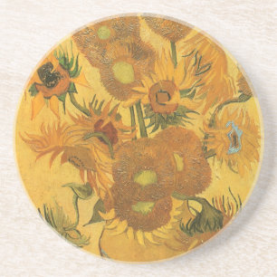 Porta-copos De Arenito Vincent van Gogh - Vase com Quinze Girassóis