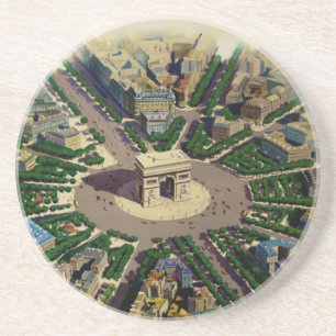 Porta-copos De Arenito Vintage Arc de Triomphe Paris