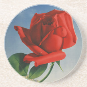 Porta-copos De Arenito Vintage MONux Rosa vermelha Suiça em Genebra Lake