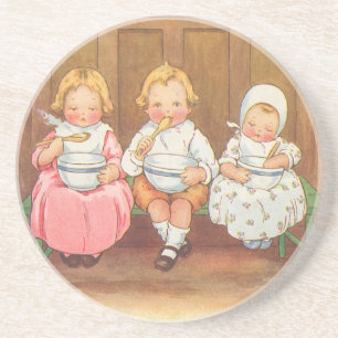 Porta-copos De Arenito Vintage Pease Porridge Hot Childrens Nursery Rhyme