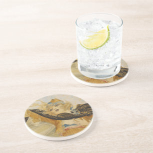 Porta-copos De Arenito Vintage Roaring 20s Gatsby Lady