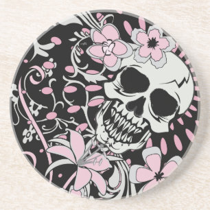 Porta-copos De Arenito Vintage Skull