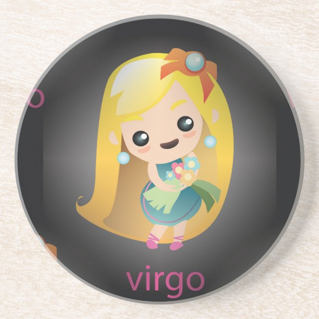 Porta-copos De Arenito virgo kawaii (Frente)