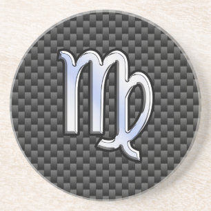 Porta-copos De Arenito Virgo Zodiac - Sinal de Carbono - Impressão