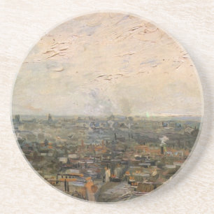 Porta-copos De Arenito Vista de Paris de Montmarte por Vincent van Gogh